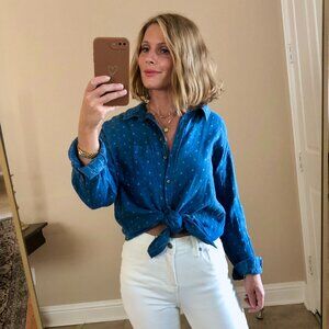 Anthropologie Pilcro Blue Button-down